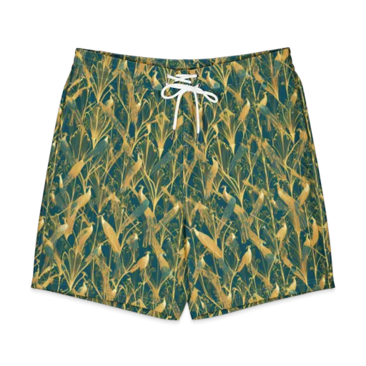 Gilded Aviary on a Men's Board Shorts