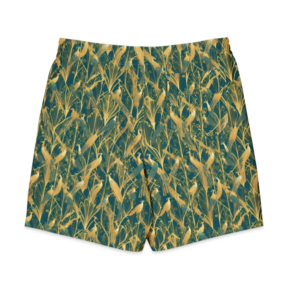 Gilded Aviary on Men's Board Shorts — Back