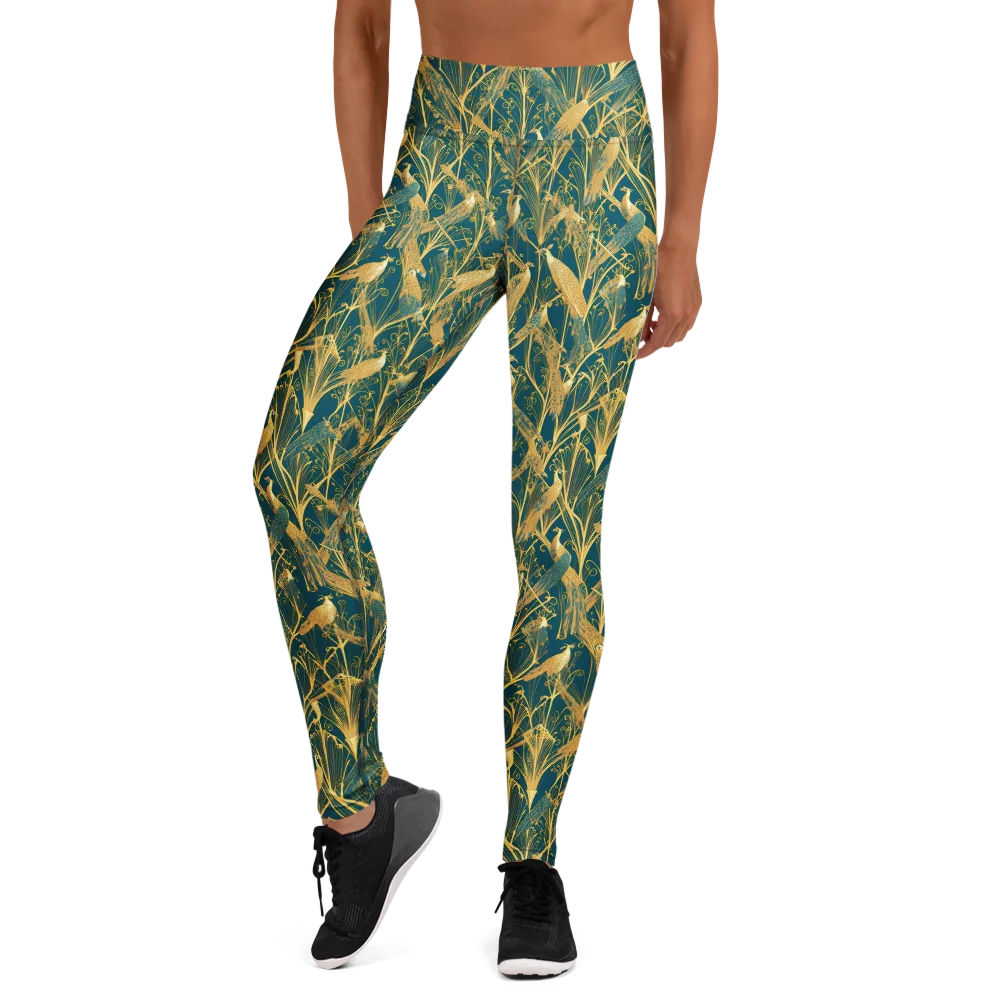 Gilded Aviary on Yoga Leggings — Front