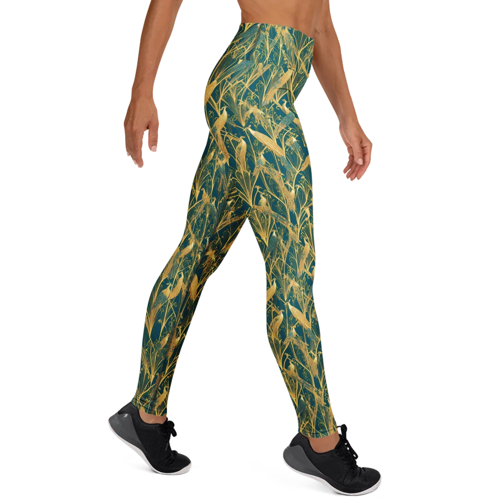 Gilded Aviary on Yoga Leggings — Right