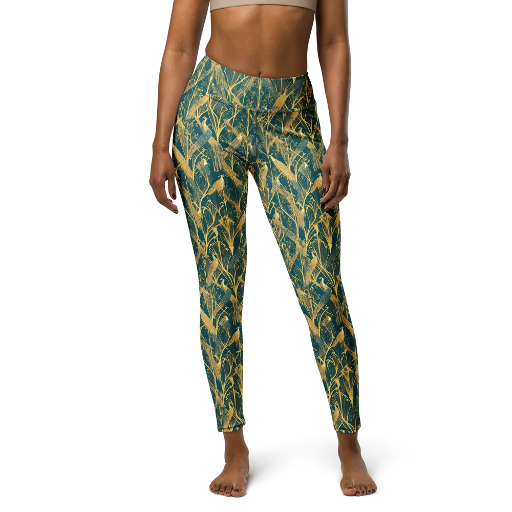 Gilded Aviary on Yoga Leggings — Front