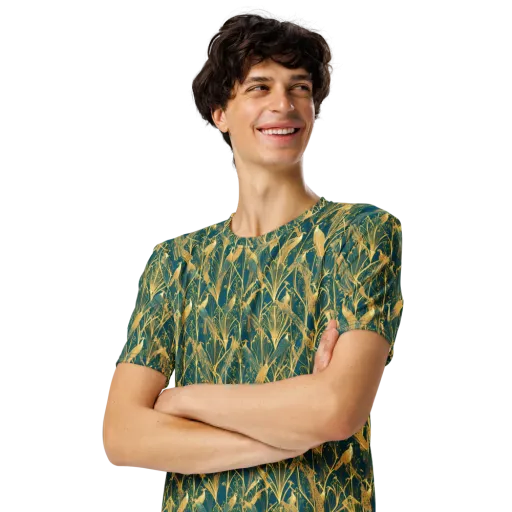 Gilded Aviary on a Men's Crew Neck T-Shirt