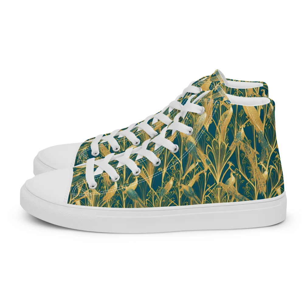 Gilded Aviary on Women's High Top Canvas Shoes — Left
