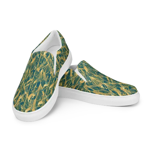 Gilded Aviary on a Men's Slip-On Canvas Shoes