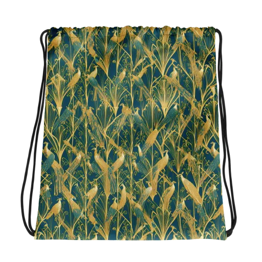 Gilded Aviary on a Drawstring Bag
