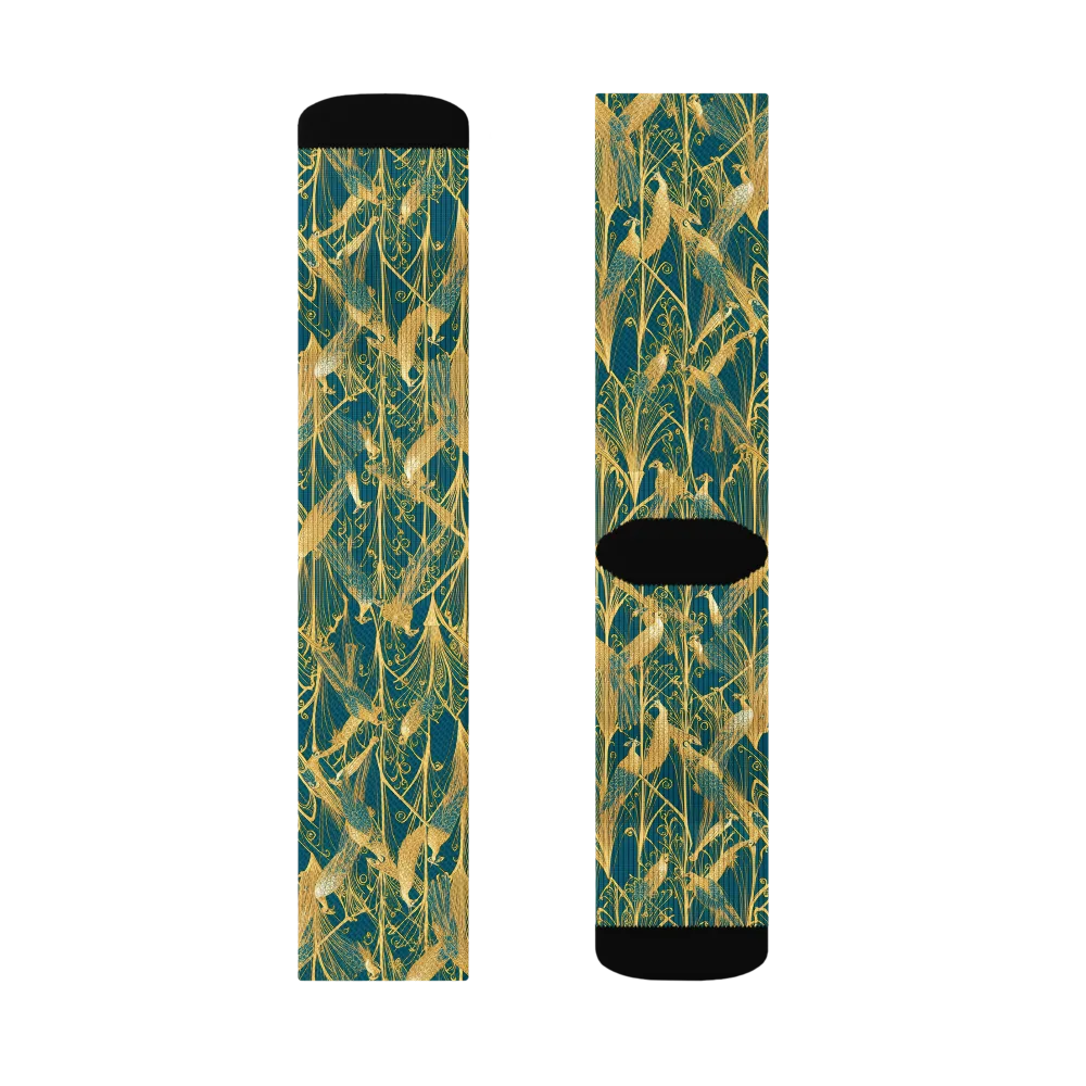 Gilded Aviary on Socks — Left Sock