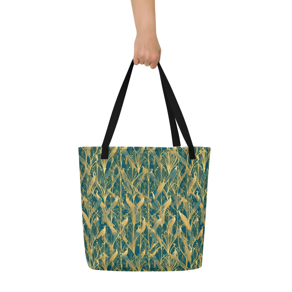 Gilded Aviary on Large Tote Bag W/ Pocket — Front