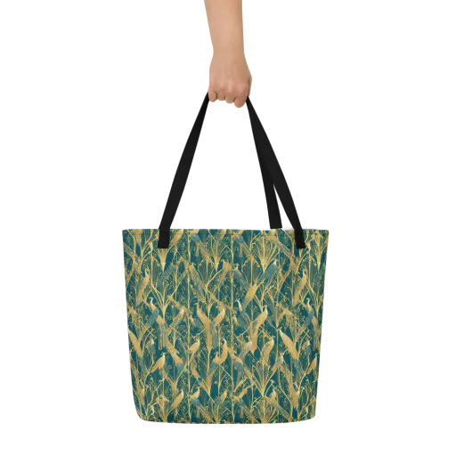 Gilded Aviary on a Large Tote Bag W/ Pocket