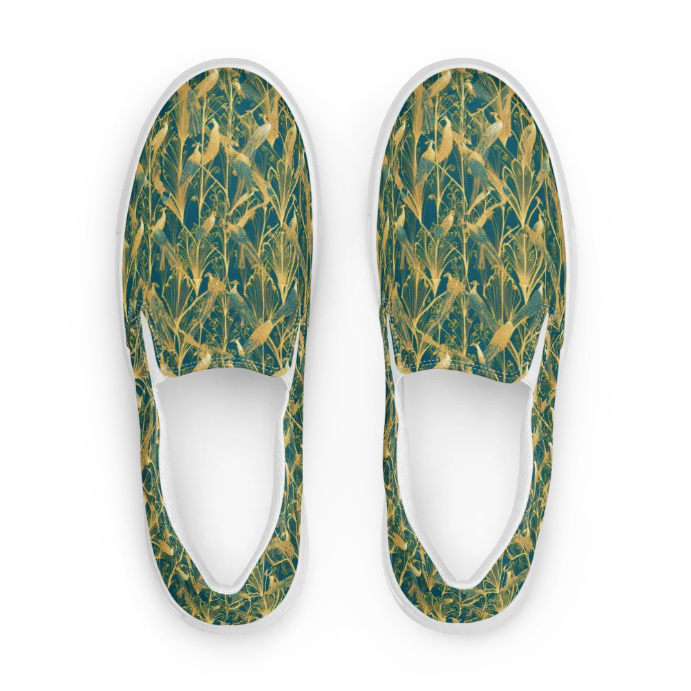 Gilded Aviary on Women's Slip-On Canvas Shoes — Front