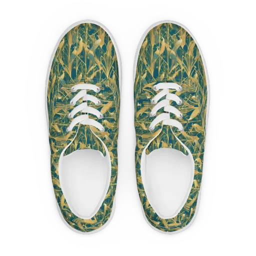 Gilded Aviary on a Men's Lace-Up Canvas Shoes