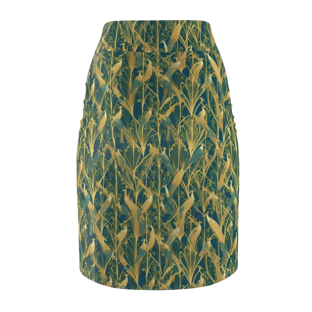 Gilded Aviary on Pencil Skirt — Back