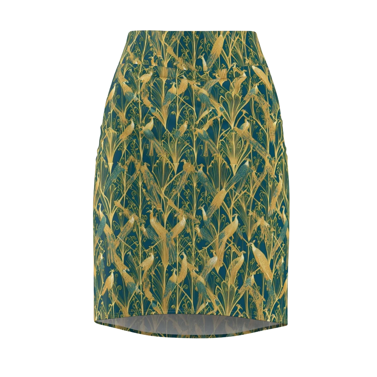 Gilded Aviary on Pencil Skirt — Front