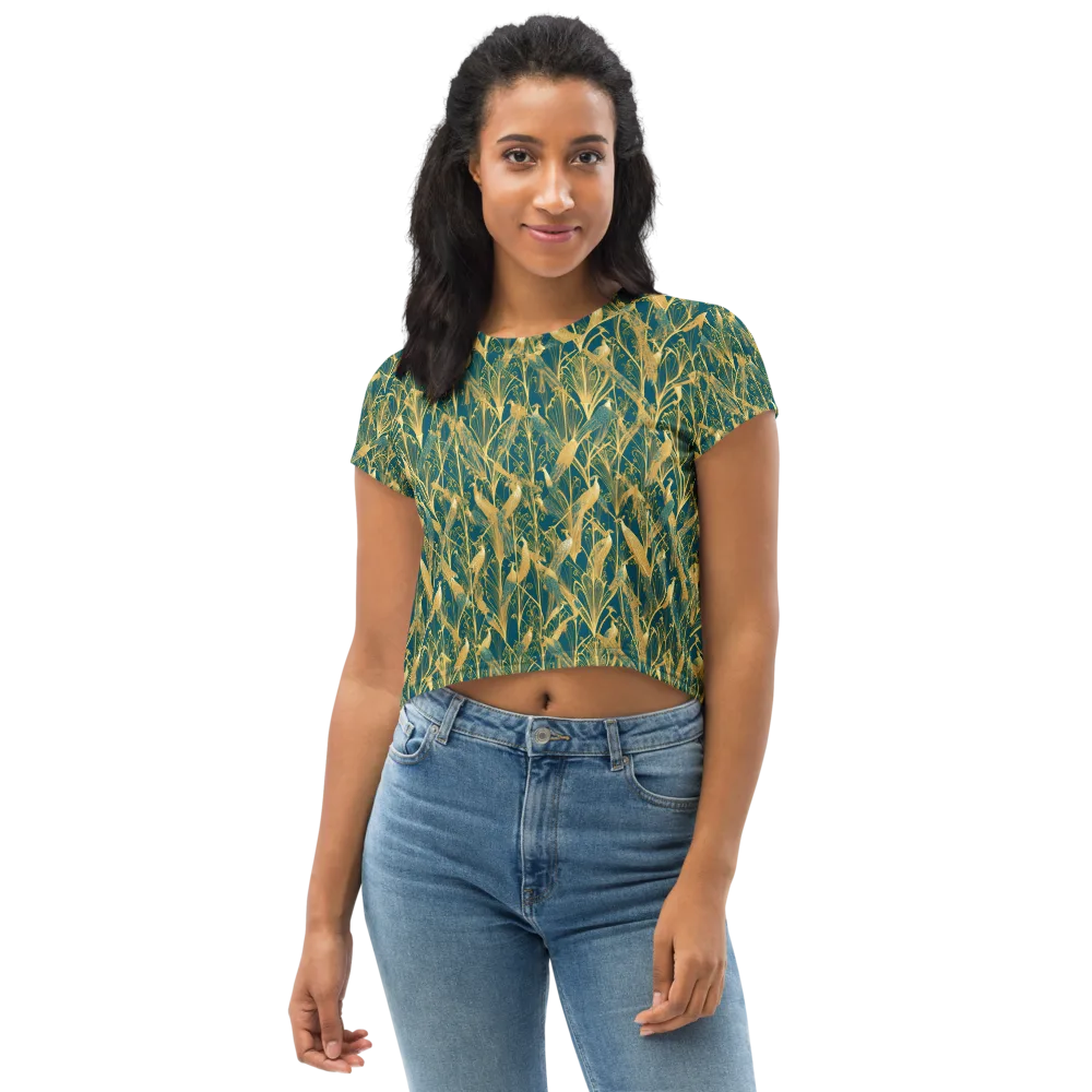 Gilded Aviary on Crop Tee — Front