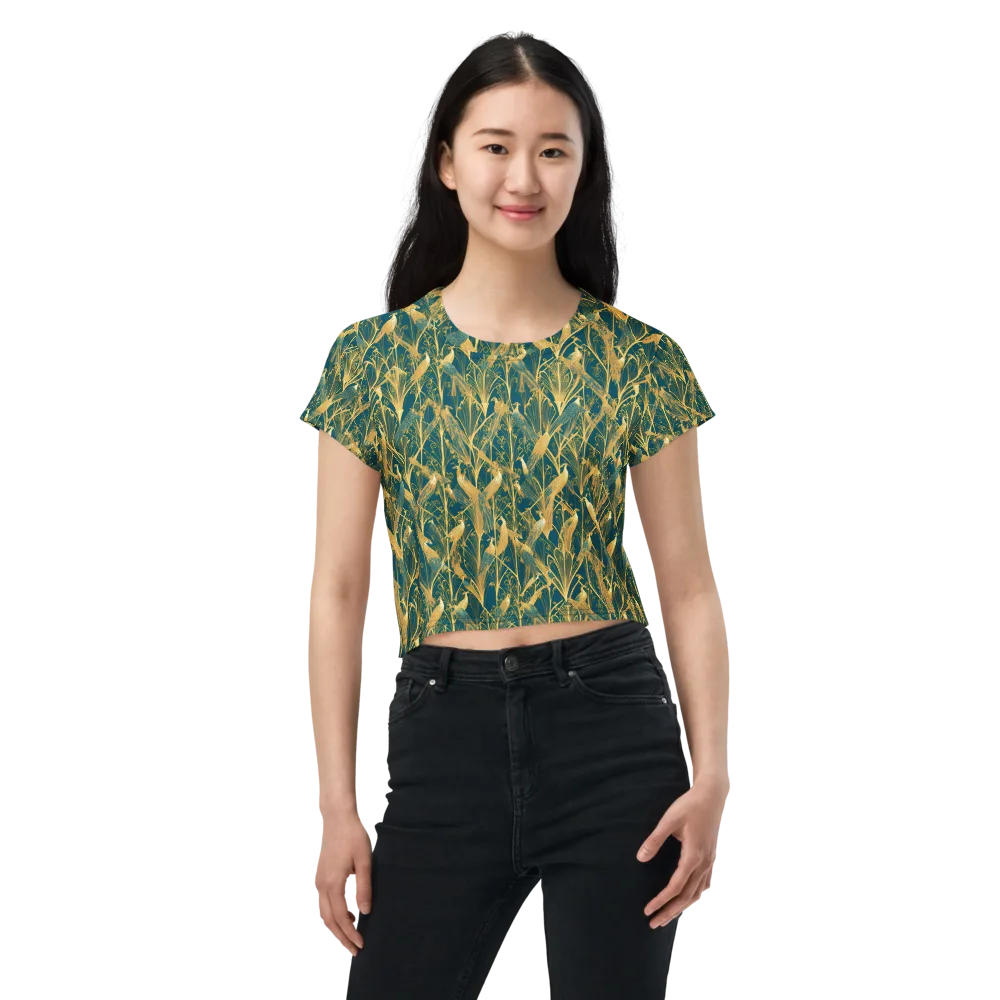 Gilded Aviary on Crop Tee — Front
