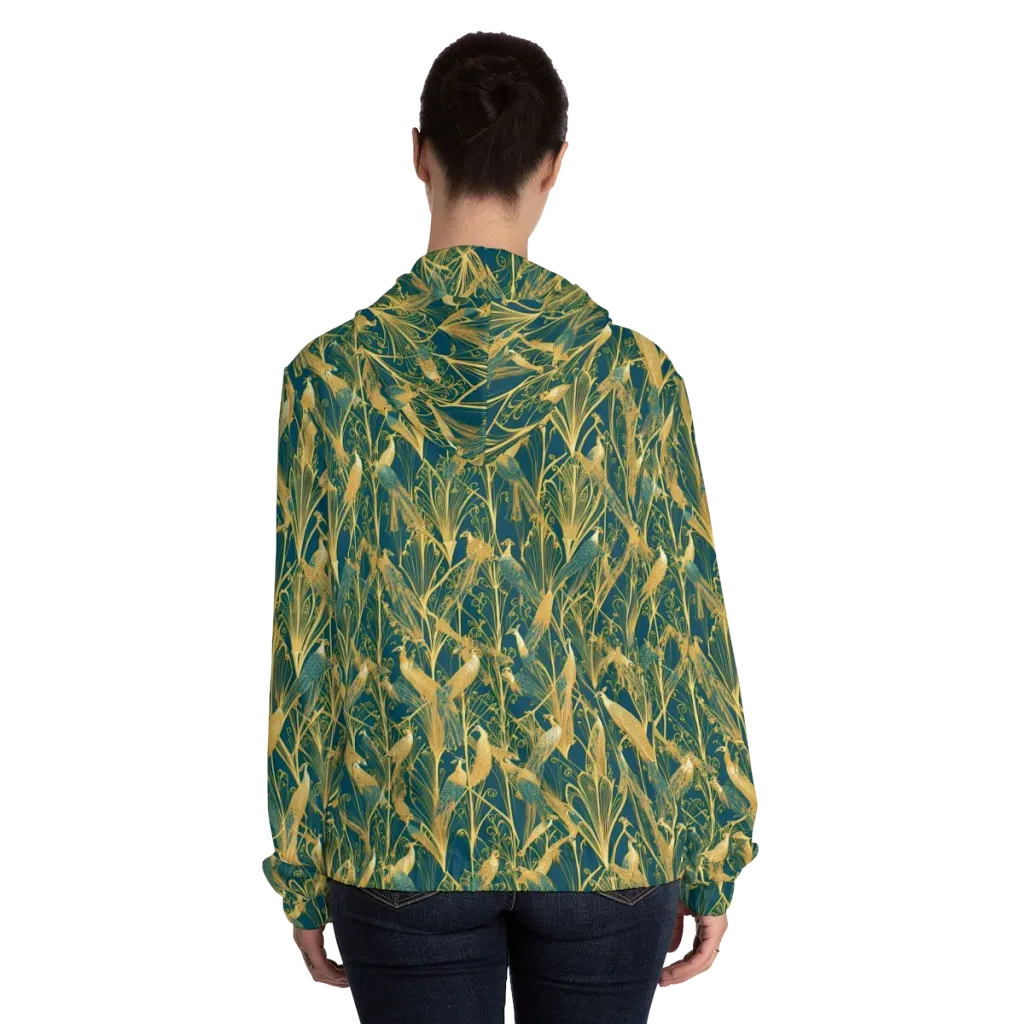 Gilded Aviary on Women's Full-Zip Hoodie — Back On Person
