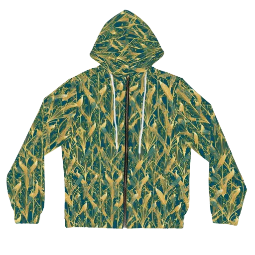 Gilded Aviary on a Women's Full-Zip Hoodie
