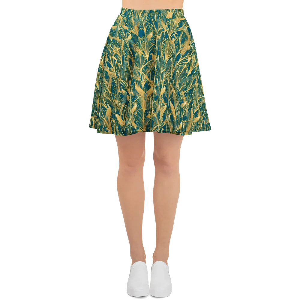 Gilded Aviary on Skater Skirt — Front