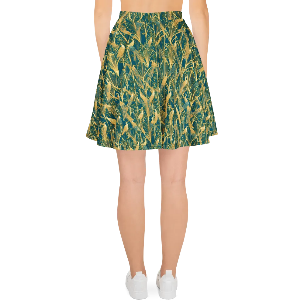 Gilded Aviary on Skater Skirt — Back