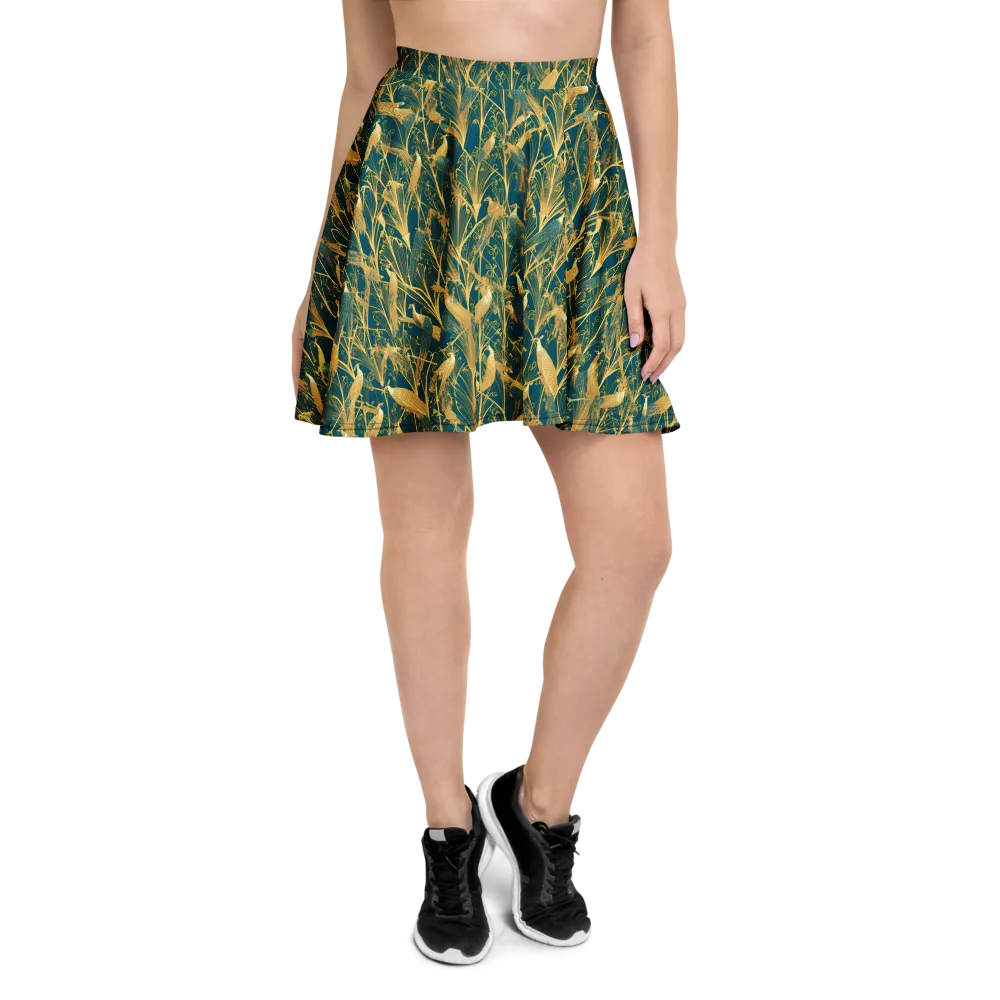 Gilded Aviary on Skater Skirt — Front