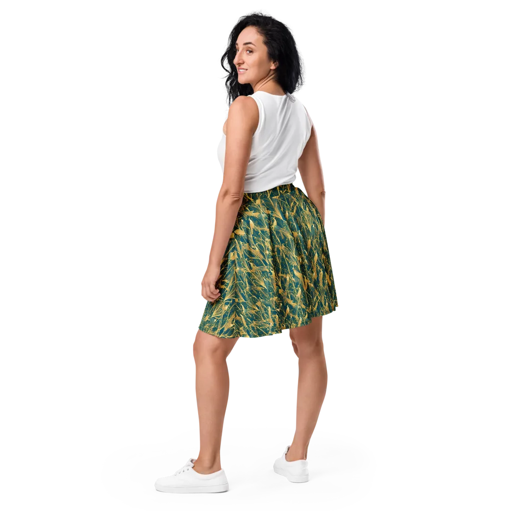 Gilded Aviary on Skater Skirt — Back