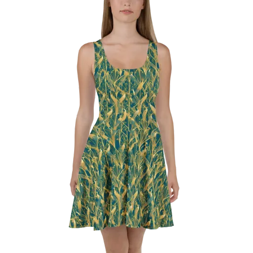 Gilded Aviary on a Skater Dress