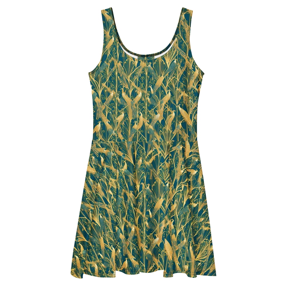 Gilded Aviary on Skater Dress — Front