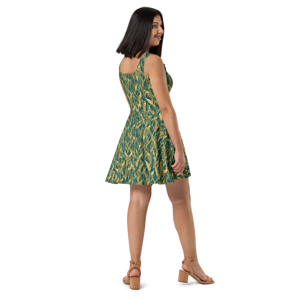 Gilded Aviary on Skater Dress — Right