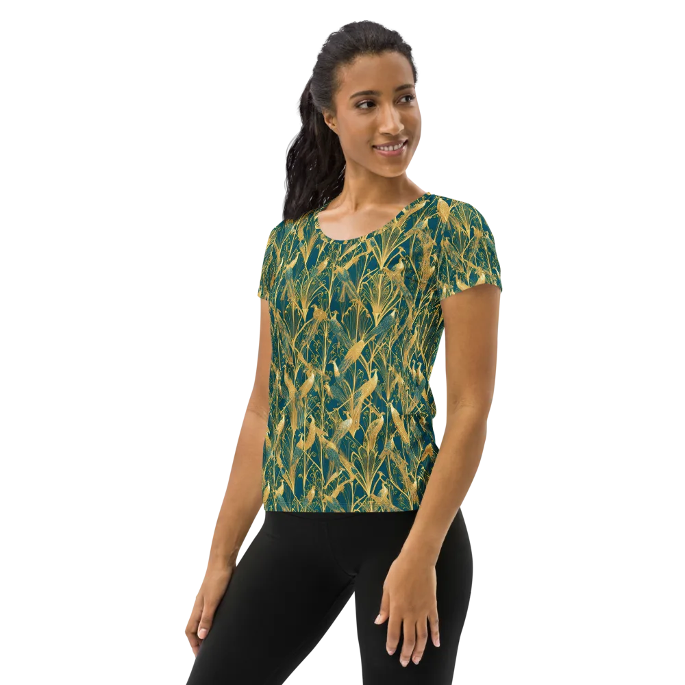 Gilded Aviary on Women's Athletic T-Shirt — Left