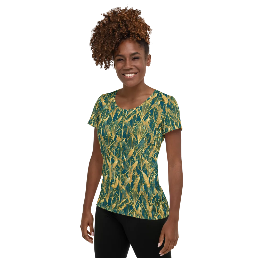 Gilded Aviary on Women's Athletic T-Shirt — Left