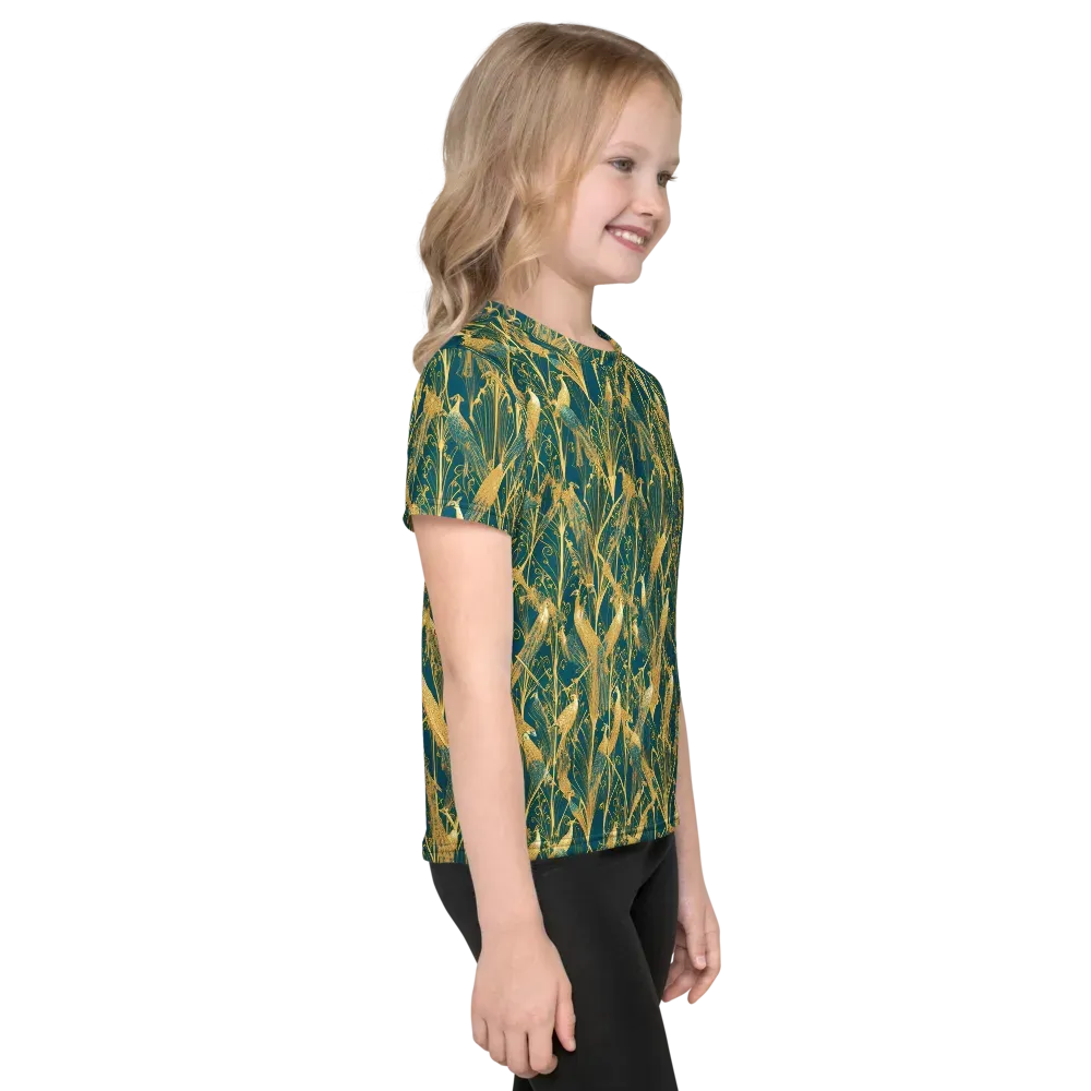 Gilded Aviary on Kids Crew Neck T-Shirt — Right