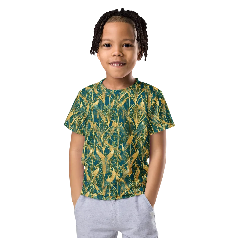 Gilded Aviary on Kids Crew Neck T-Shirt — Front