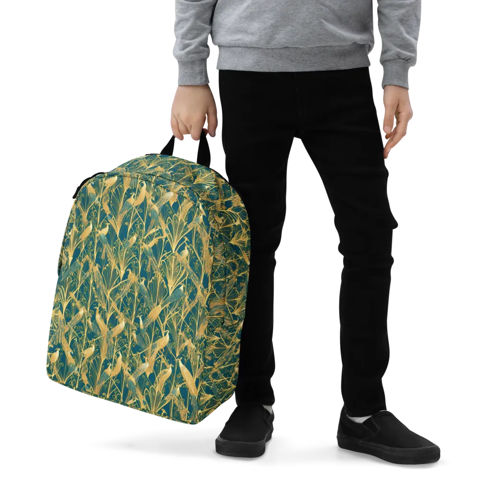 Gilded Aviary on Minimalist Backpack — Zoomed-in