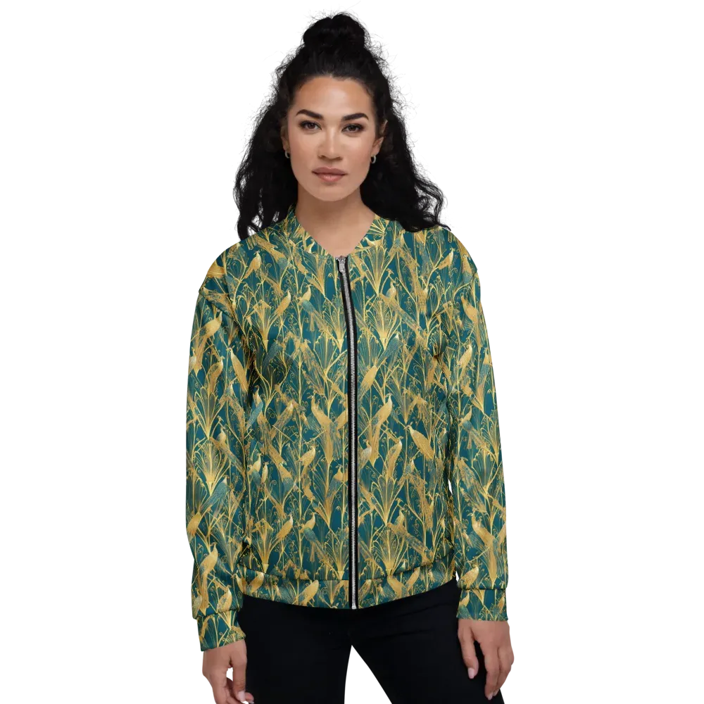 Gilded Aviary on Bomber Jacket — Front