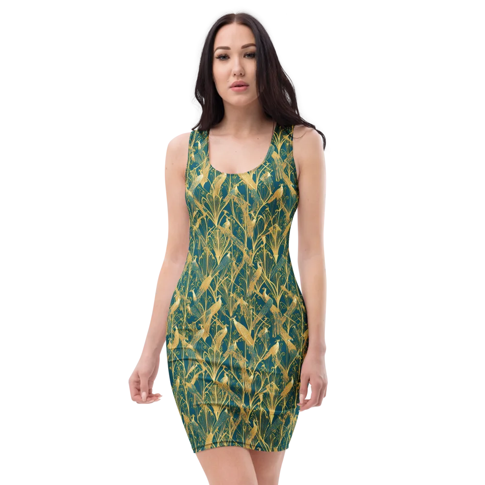Gilded Aviary on Bodycon Dress — Front