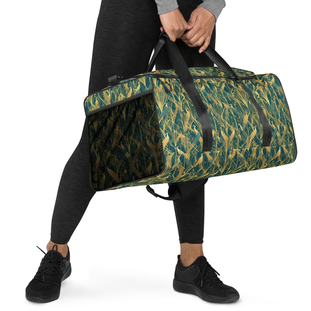 Gilded Aviary on Duffle Bag — Right Front