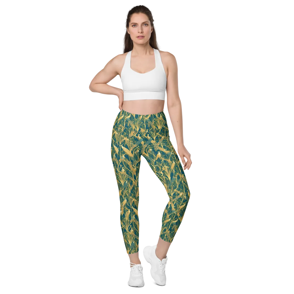 Gilded Aviary on Leggings with Pockets — Front