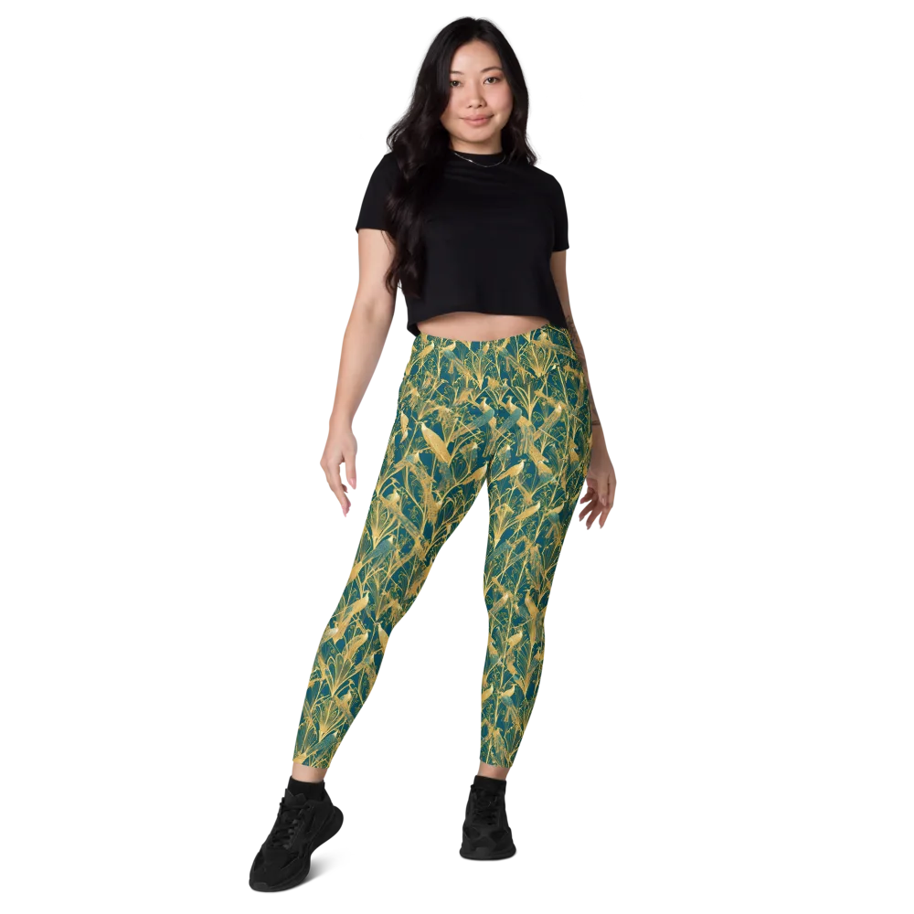 Gilded Aviary on Leggings with Pockets — Front