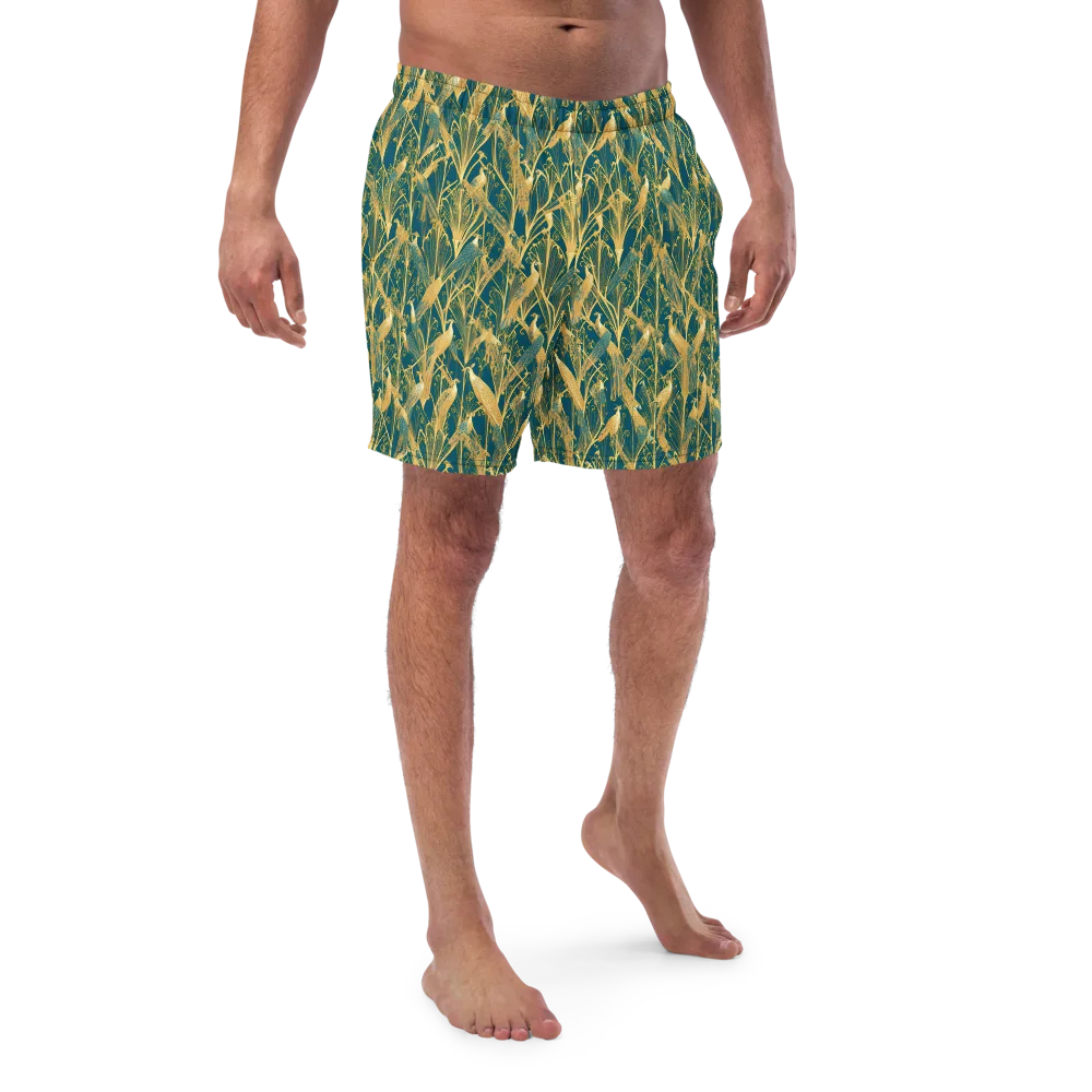 Gilded Aviary on Swim Trunks — Front