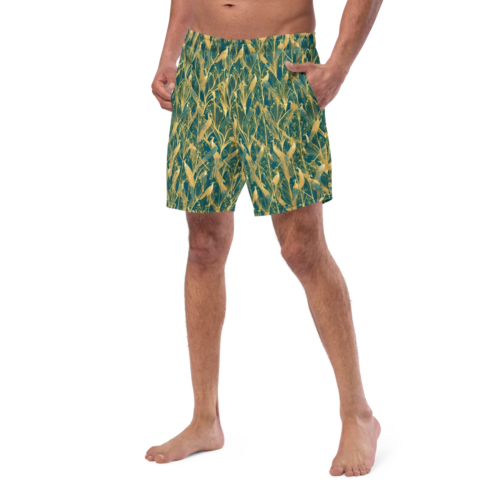 Gilded Aviary on Swim Trunks — Left Front