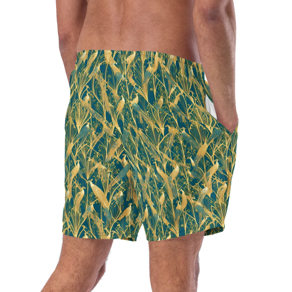 Gilded Aviary on Swim Trunks — Right Back