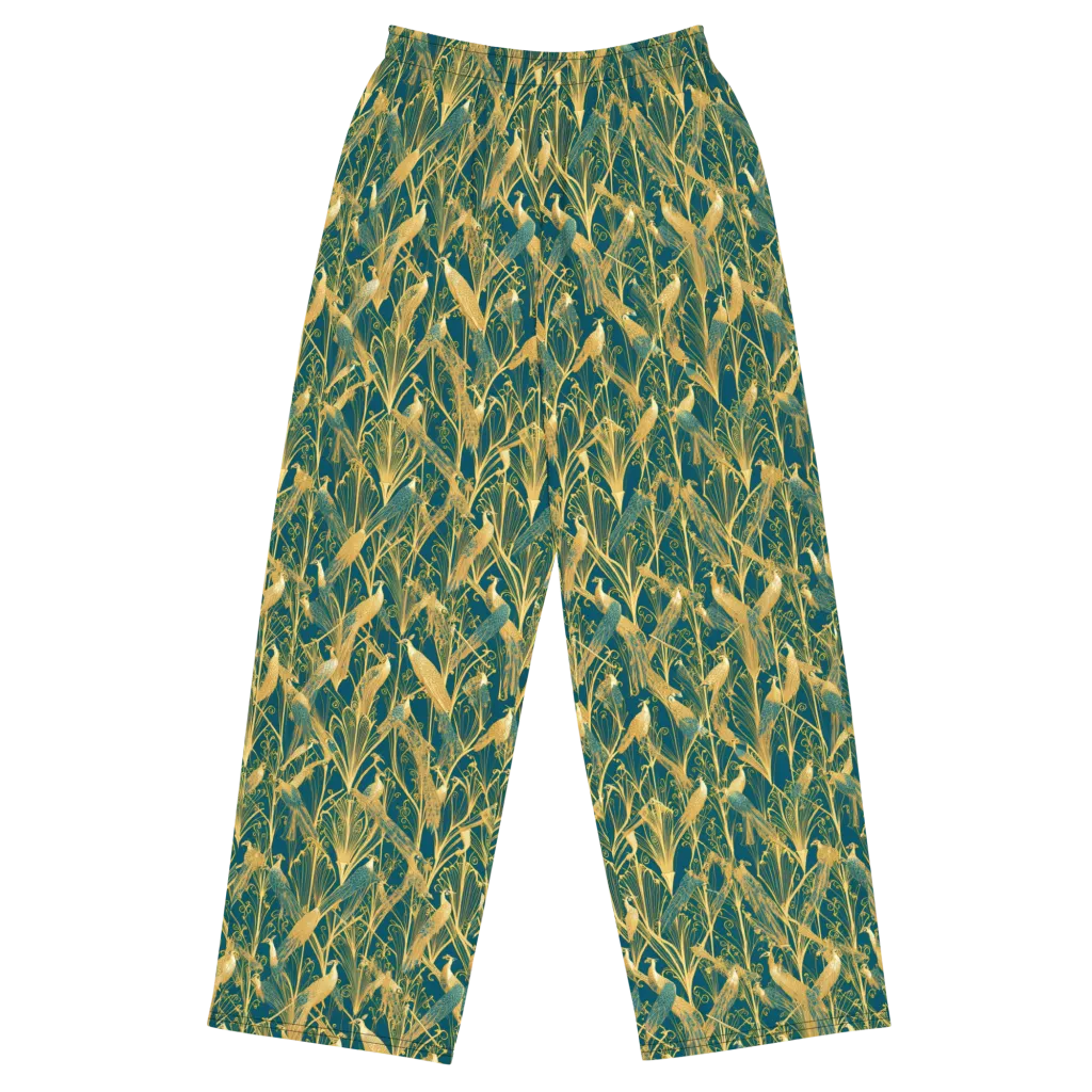 Gilded Aviary on Wide-Leg Pants — Front