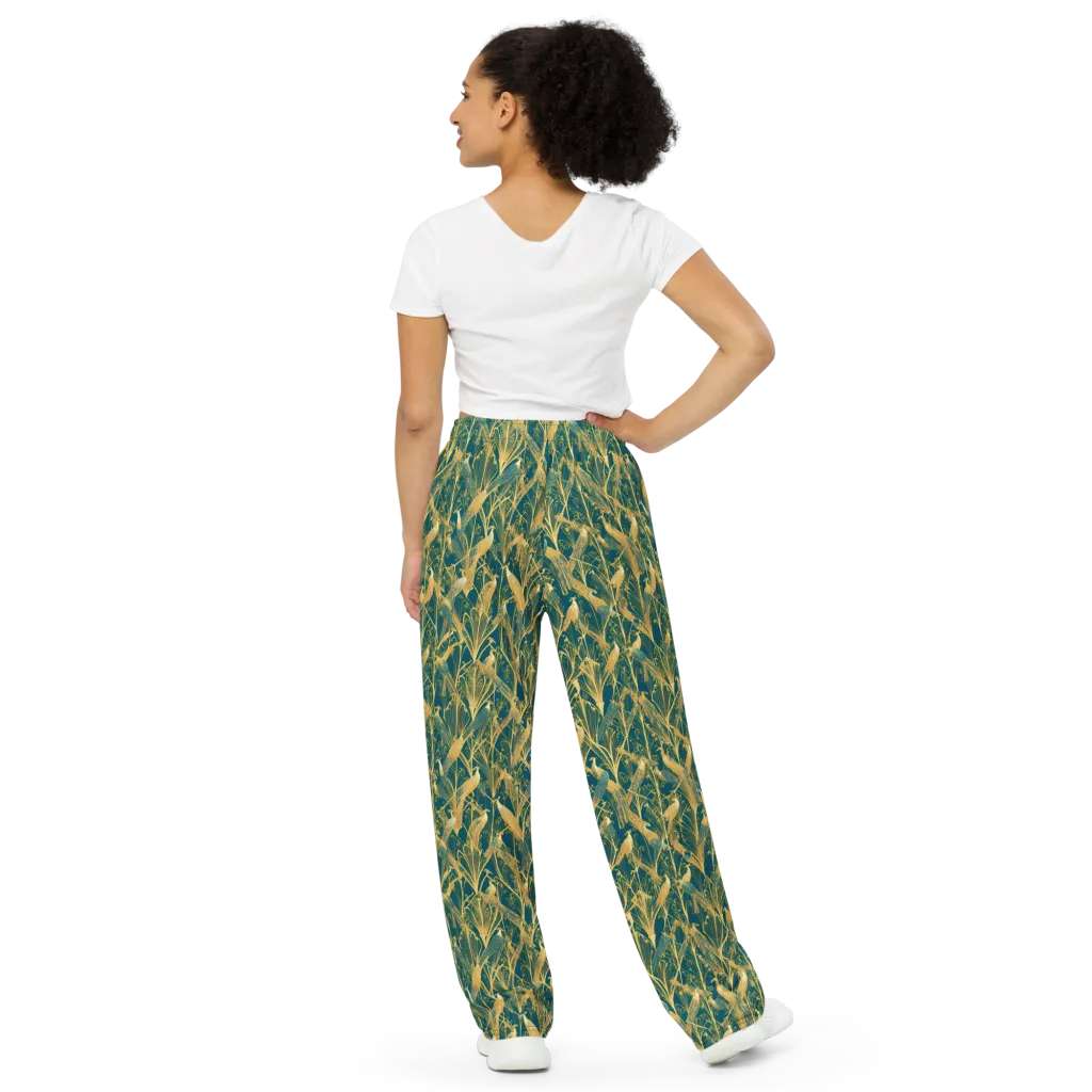 Gilded Aviary on Wide-Leg Pants — Back
