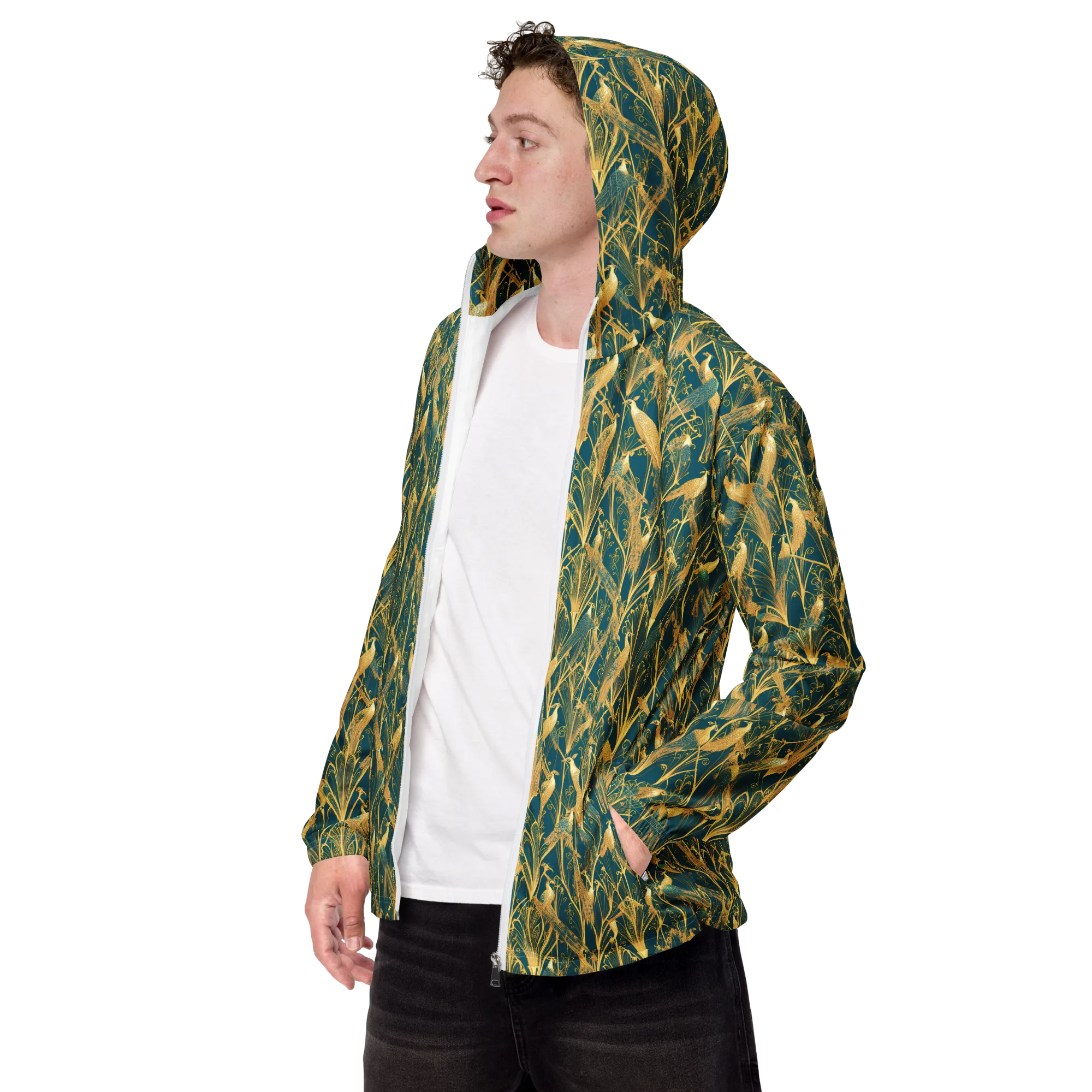 Gilded Aviary on Men's Windbreaker — Left Front