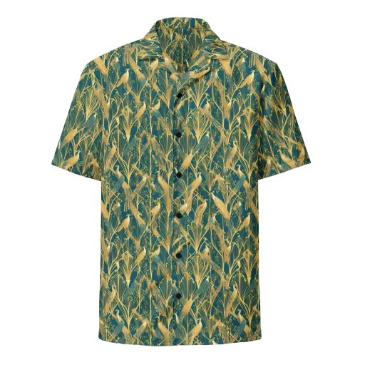 Gilded Aviary on a Button Shirt