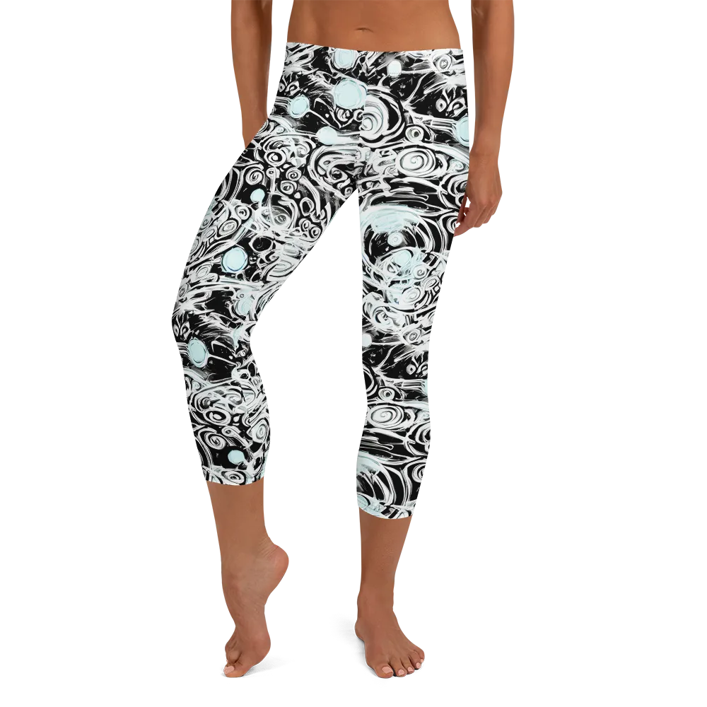 Frozen Vortex on Capri Leggings — Front