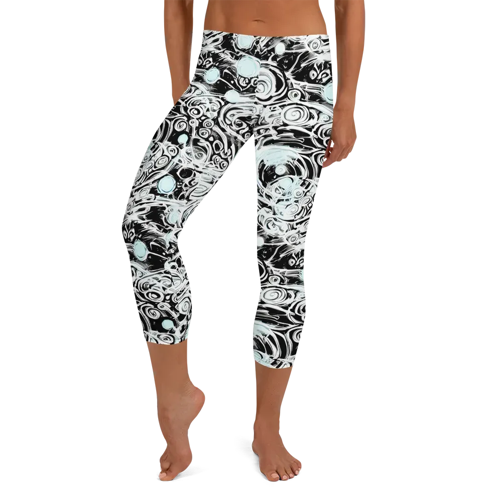 Frozen Vortex on Capri Leggings — Front