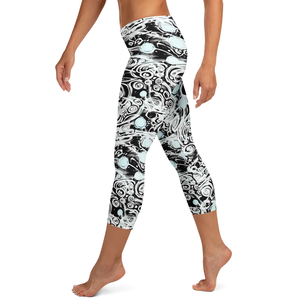 Frozen Vortex on Capri Leggings — Left