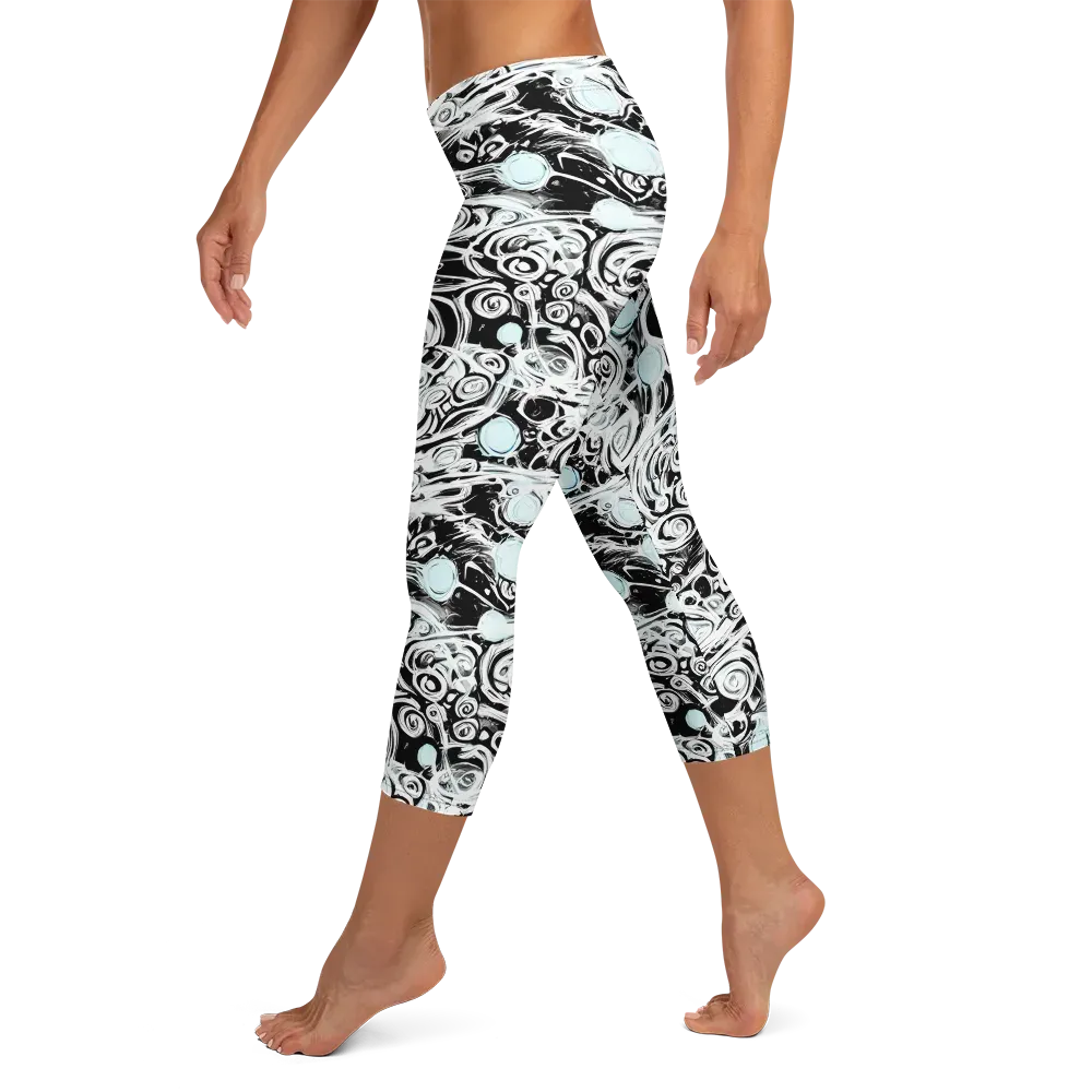 Frozen Vortex on Capri Leggings — Left