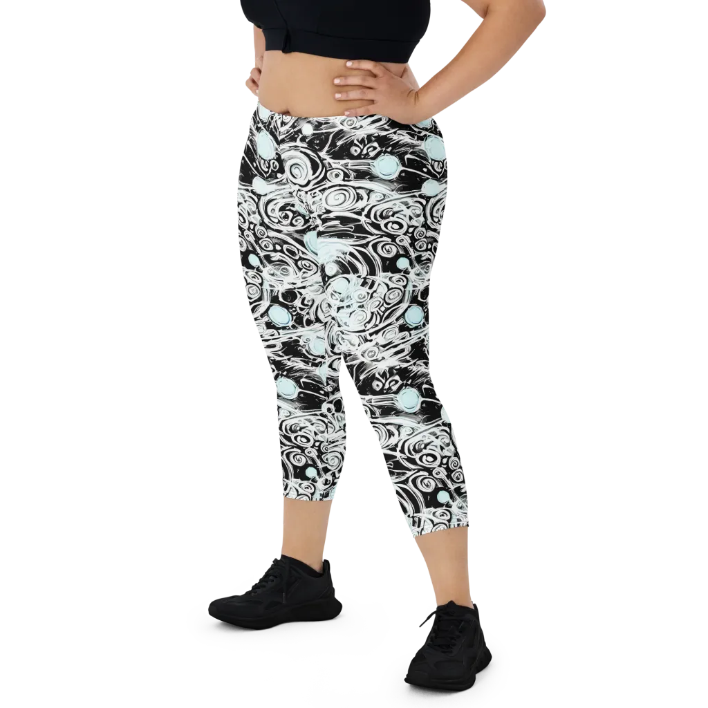 Frozen Vortex on Capri Leggings — Front