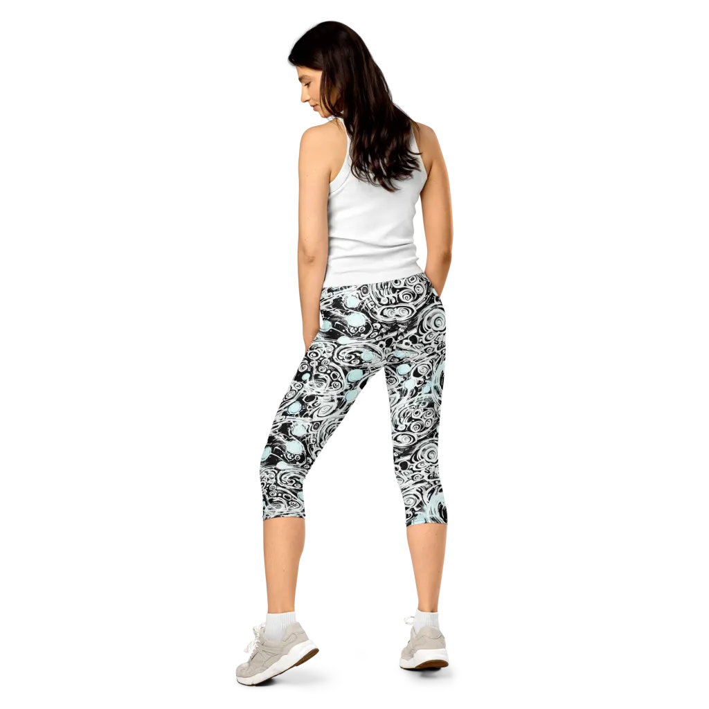 Frozen Vortex on Capri Leggings — Back